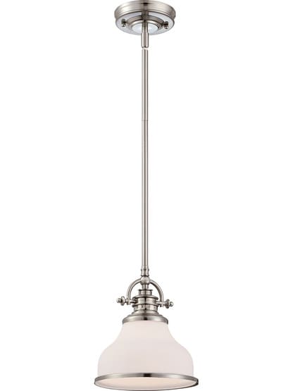 Grant Mini Pendant in Brushed Nickel.